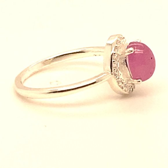 Pink Sapphire 1.61ct Platinum Finish Solid 925 Sterling Silver Ring - Picture 5 of 8